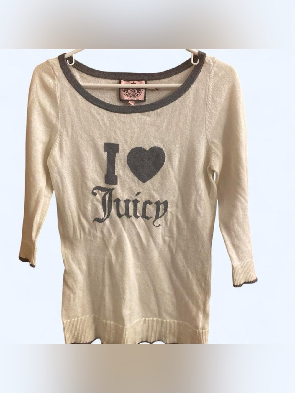 Juicy Couture I love juicy cream sweater size S